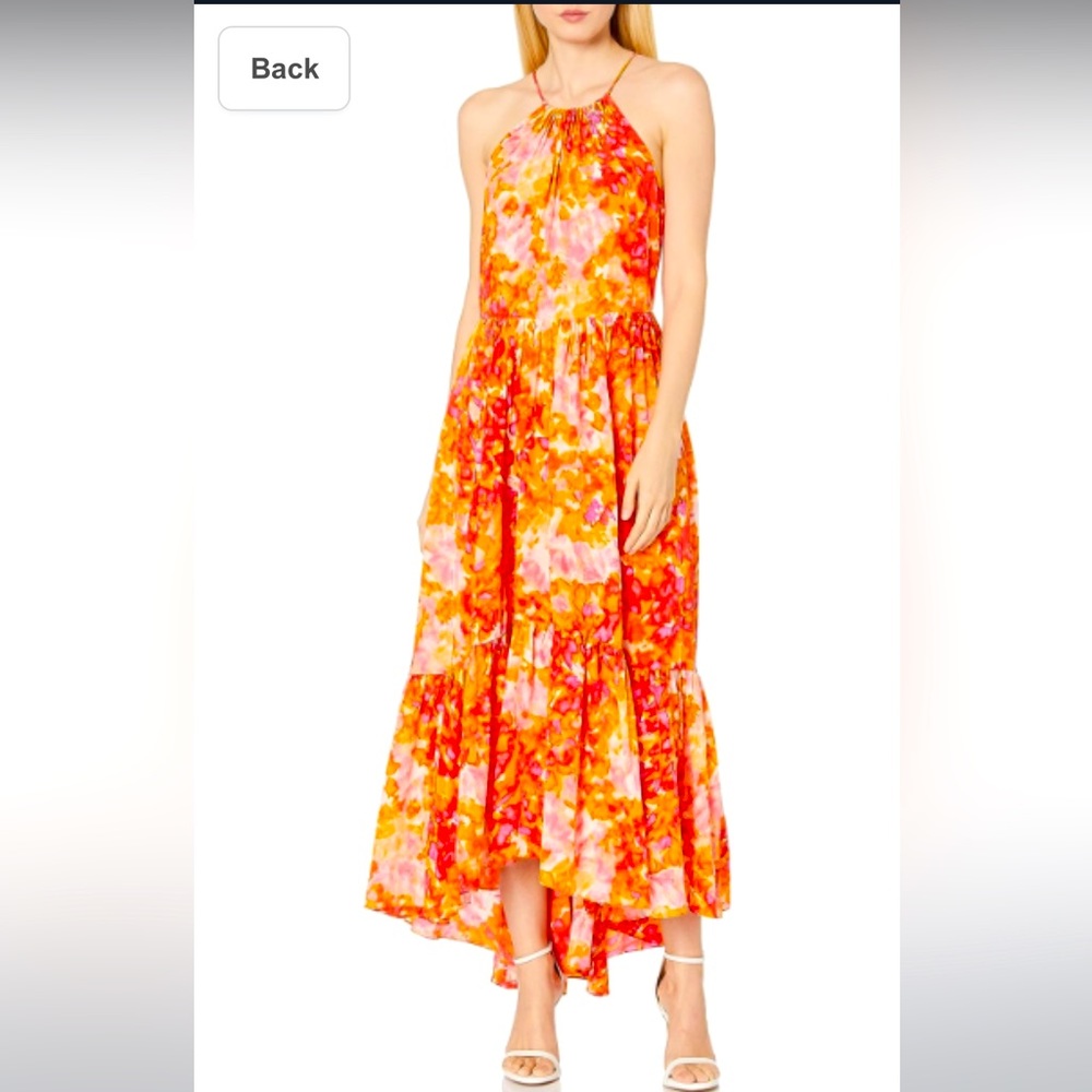 Tracey Reese Tiered Halter Maxi Dress
